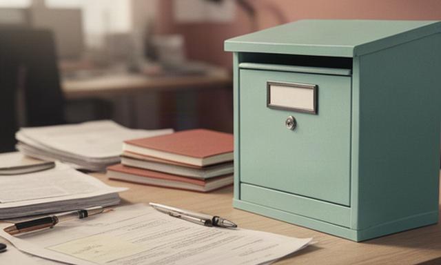 Buzón de prensa junto a una mesa de redacción con libretas y notas sobre Granadilla de Abona